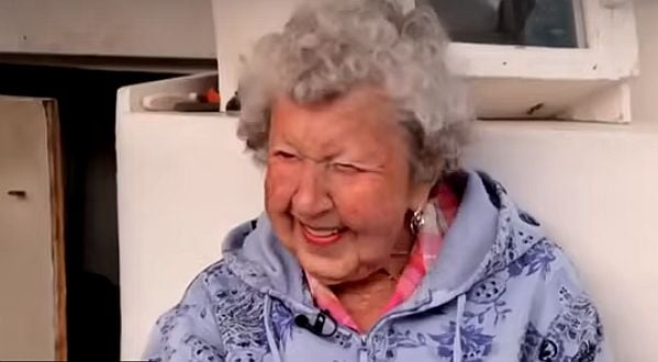 Maine's 'Lobster Lady' Virginia Oliver (video screenshot)