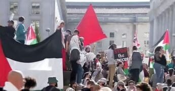 Pro-Palestinian protesters at White House (video screenshot)